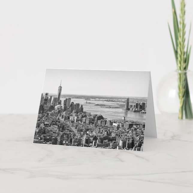 Tarjeta Skyline Black White New York (Anverso)