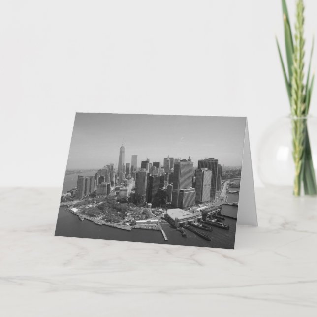 Tarjeta Skyline Black White New York (Anverso)
