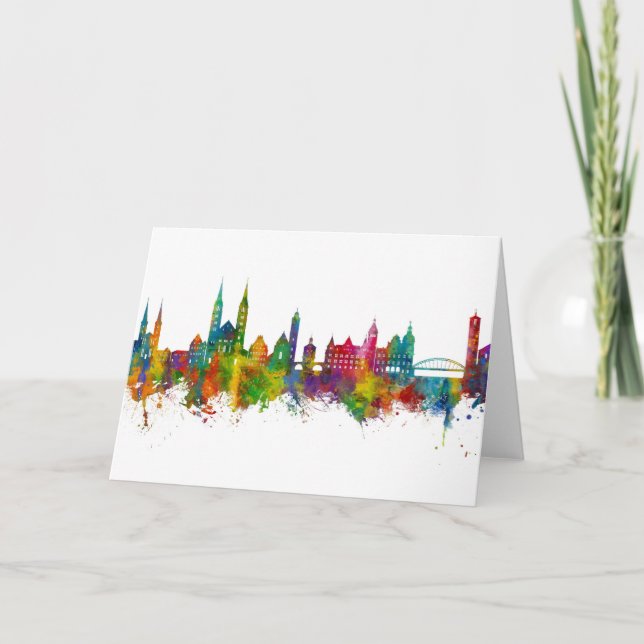 Tarjeta Skyline de Bamberg Alemania (Anverso)