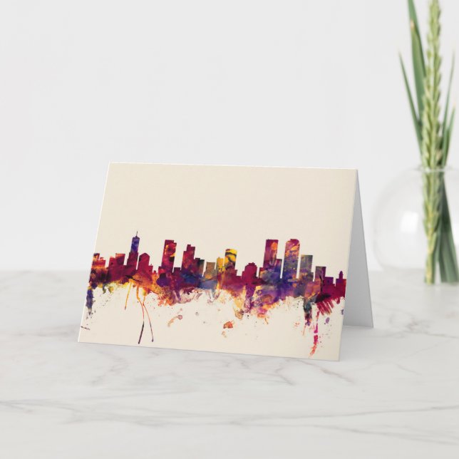 Tarjeta Skyline de Denver Colorado (Anverso)