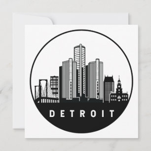 Tarjeta Skyline de Detroit Michigan