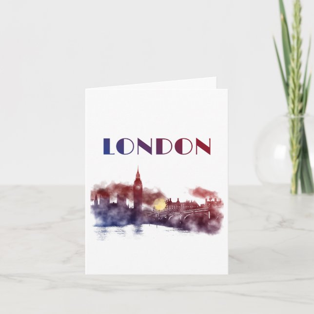 Tarjeta Skyline London Big Ben Travel England Wanderlust (Anverso)