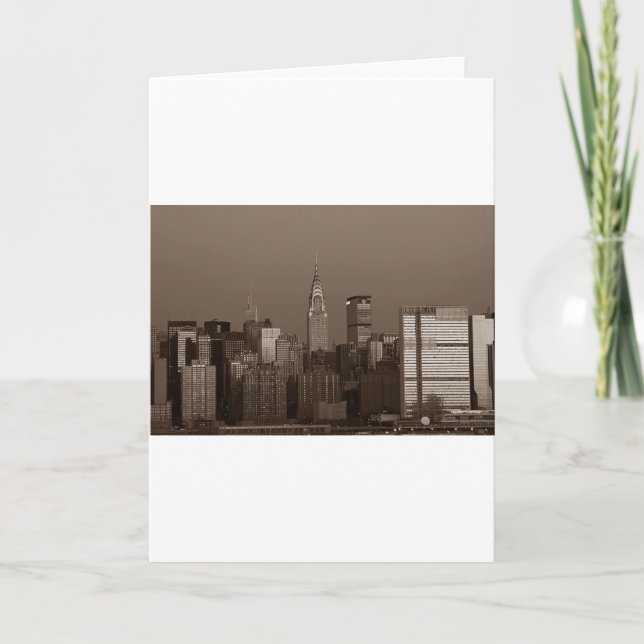 Tarjeta Skyline Sepia New York (Anverso)