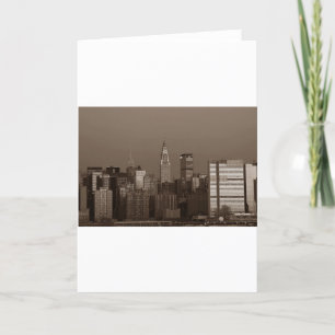 Tarjeta Skyline Sepia New York