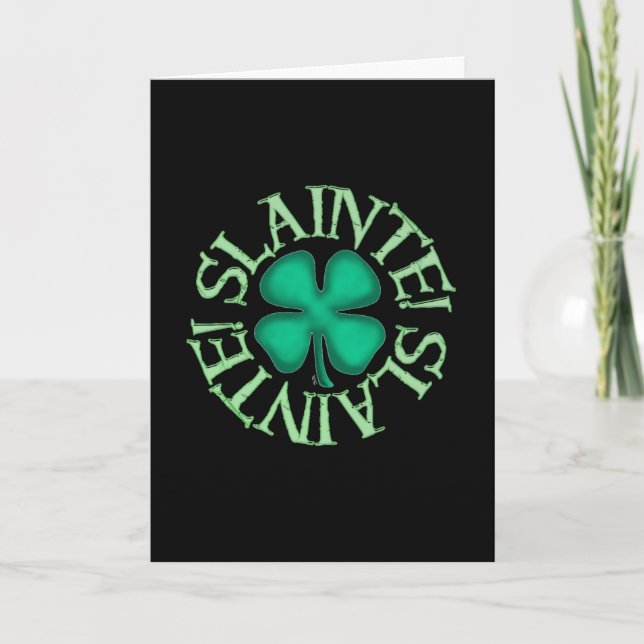 Tarjeta Slainte black greeting card (Anverso)