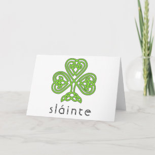 Tarjeta Slainte Celtic Shamrock Green St. Patrick's Day