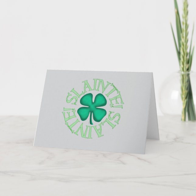 Tarjeta Slainte gray greeting card (Anverso)