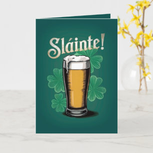 Tarjeta ¡Slàinte! Pinta de cerveza del Día de San Patricio