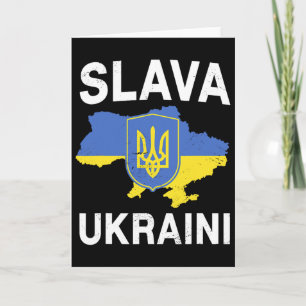Tarjeta Slava Ukraini Mapa de Ucrania Apoya el Orgullo Ucr