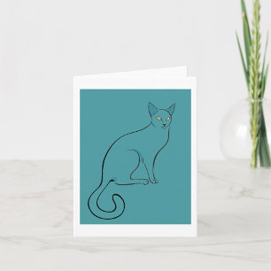 Tarjeta Sleek Cat Sketch