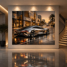Sleek Concept Supercar Wall Decor