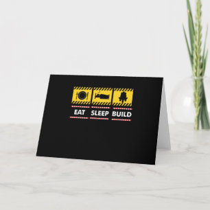Tarjeta Sleep Eat Build Repetir bloques de construcción la