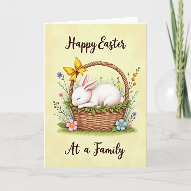 Tarjeta Sleeping Bunny Floral Basket Card (Anverso)