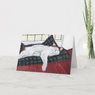 Tarjeta Sleeping Calico Cat Notecard