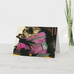 Tarjeta Sleeping Kitten In Depósito Miss You Personalizado