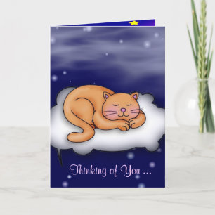 Tarjeta Sleeping Kitty - Pensando en ti