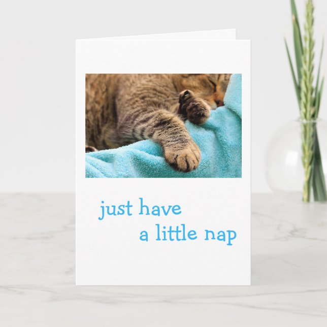 Tarjeta Sleeping Lazy Cat Mejorarse (Anverso)