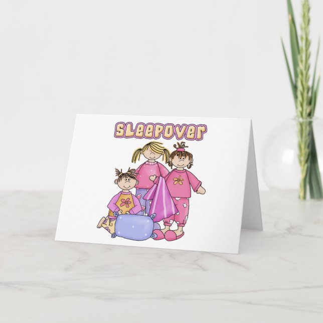Tarjeta Sleepover de los chicas (Anverso)
