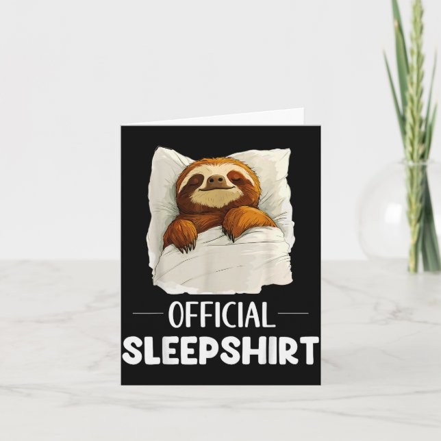 Tarjeta Sleepshirt Cute Sleeng Sloth Animal Lovers Pajama  (Anverso)