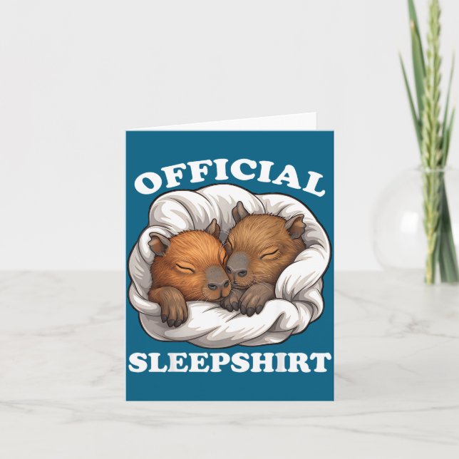 Tarjeta Sleepshirt Funny Capybara Nigh Capybara Lover  (Anverso)