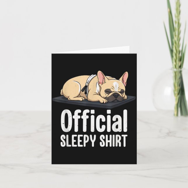 Tarjeta Sleepy French Bulldog Funny Dog Lovers Men Women K (Anverso)