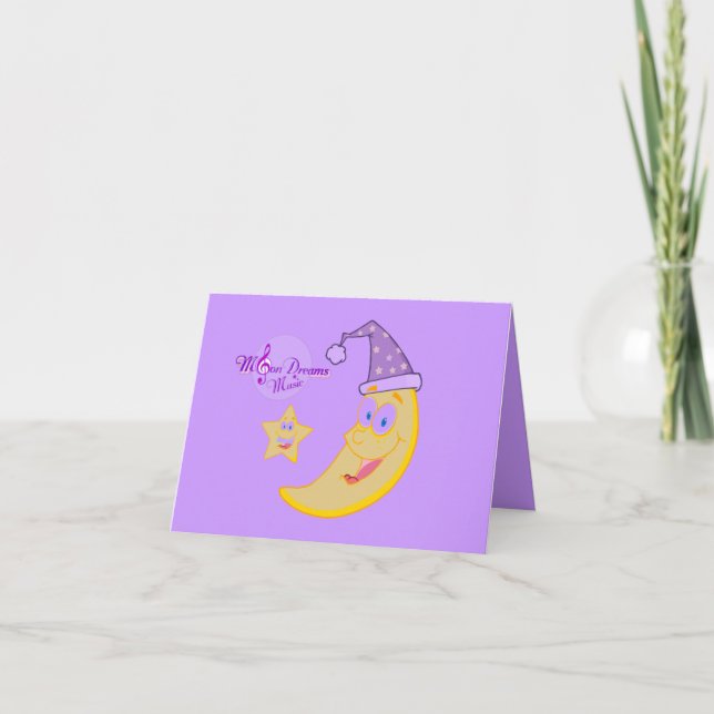 Tarjeta Sleepy Moon Notecard (Anverso)