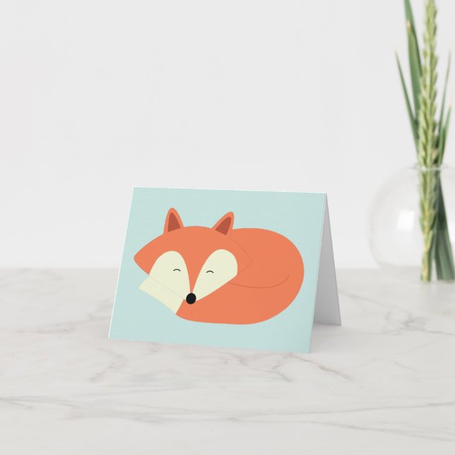 Tarjeta Sleepy Red Fox (Anverso)