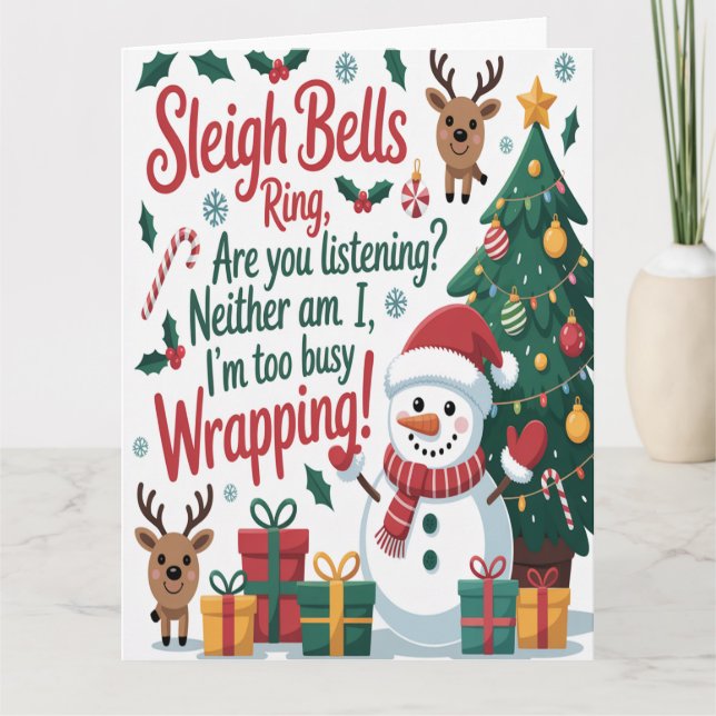 Tarjeta Sleigh Bells Ring Christmas (Anverso)