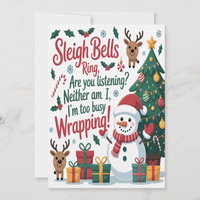 Tarjeta Sleigh Bells Ring Christmas (Anverso)