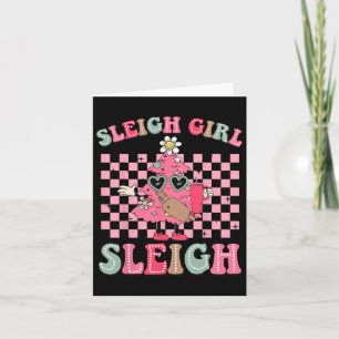 Tarjeta Sleigh Chica Sleigh Pink Christmas Tree Cake Belt