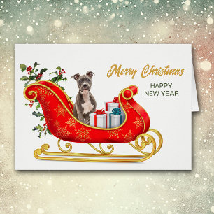 Tarjeta Sleigh de los Navidades de Perro Terrier d