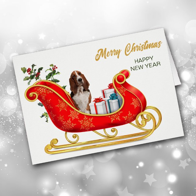 Tarjeta Sleigh de Navidades de perro de la colecci (Subido por el creador)