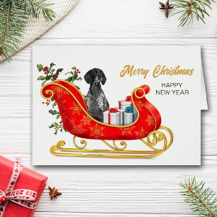 Tarjeta Sleigh para Navidades de caza de puntero i