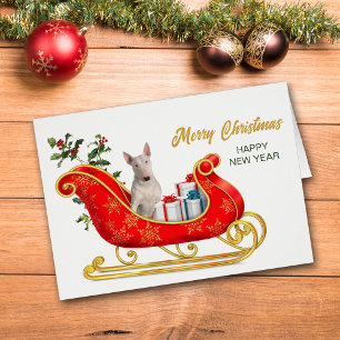 Tarjeta Sleigh para Navidades de perro del Terrier