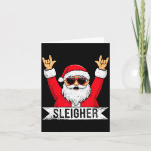 Tarjeta Sleigher de Navidad Santa Rocker de Navidad Hombre