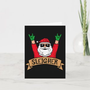 Tarjeta Sleigher de Navidad Santa Rocker Hombres Mujeres