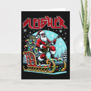 Tarjeta Sleigher Salve Santa Heavy Metal Navidad Rock Xma