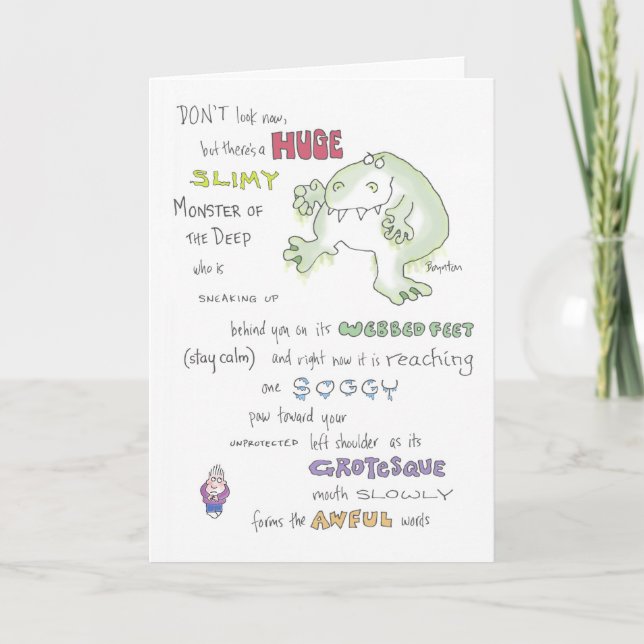 Tarjeta SLIMY MONSTER cumpleaños Boynton (Anverso)