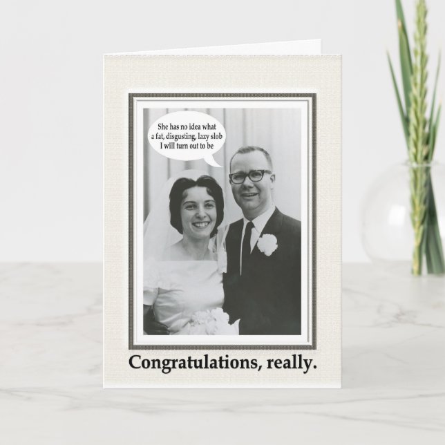Tarjeta Slob Boda felicitaciones - DIVERTIDO (Anverso)