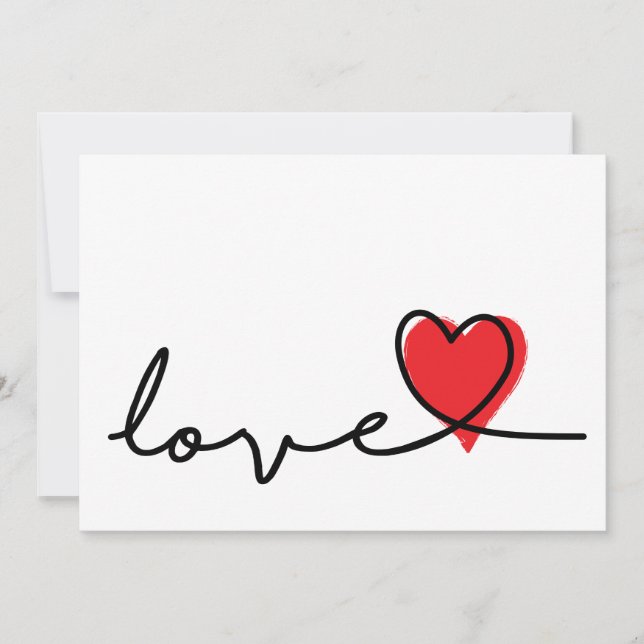 Tarjeta Slogan love. Valentijnsdag wenskaart met hartjes. (Anverso)