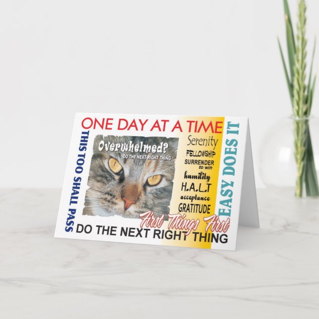 Tarjeta Slogans de recuperación de 12 pasos (Anverso)