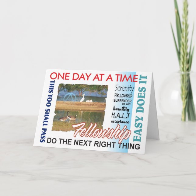 Tarjeta Slogans de recuperación de 12 pasos (Anverso)