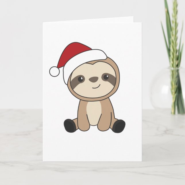 Tarjeta Sloth Christmas Snow Winter Animals Sloths (Anverso)