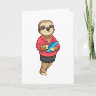 Tarjeta Sloth como secretario con Notepad