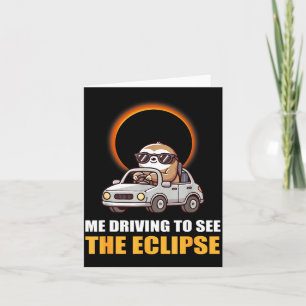 Tarjeta Sloth Divertido Eclipse Solar Total Solar