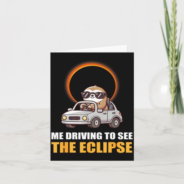 Tarjeta Sloth Divertido Eclipse Solar Total Solar (Anverso)