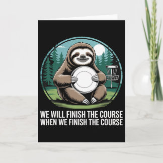 Tarjeta Sloth Frisbee Golf Player Retro Kawaii Disc Golf 