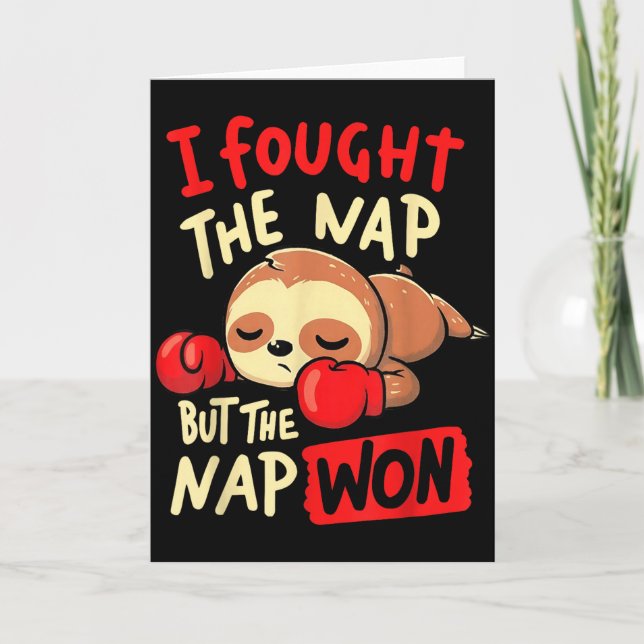 Tarjeta Sloth I Fought The Nap But The Nap Won  (Anverso)
