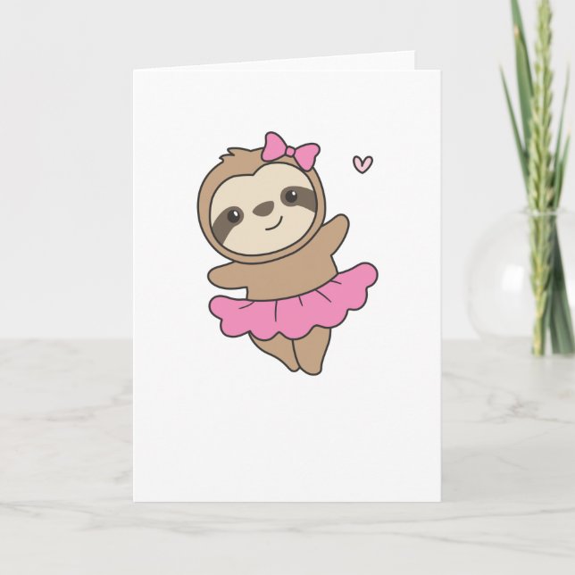 Tarjeta Sloth is Dancing Ballet Cute Slots está Bailando (Anverso)