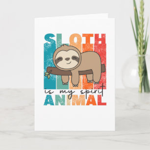 Tarjeta Sloth is My Spirit Animal - Sweet Sloths Vintage